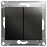 Выключатель 2-клавишный (схема 5) 10AX механизм Systeme Electric Glossa Антрацит