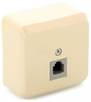Розетка телефонная 1-ая RJ11 накладного монтажа IP20 SE Этюд Кремовый