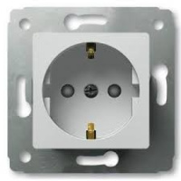 Розетка с заземлением с защитными шторками немецкий стандарт Legrand Cariva Белый