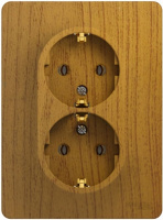 Розетка 2-я с заземлением в сборе с рамкой Systeme Electric Glossa Дуб
