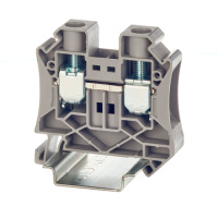 Клемма проходная, винтовой зажим, 2 точки подключения, 16 кв.мм, серая DKC