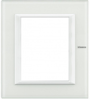 Рамка прямоугольная итальянский стандарт ITA 3+3 мод Bticino Axolute Белое стекло 