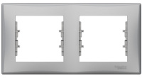 Рамка 2-постовая горизонтальная Schneider Electric Sedna Алюминий