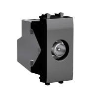 Розетка TV проходная модульная, "Avanti", "Черный квадрат", 1 модуль DKC