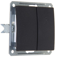 Выключатель 2-клавишный (схема 5) 16A Wessen 59 Черный бархат