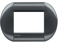 Рамка овальная 3 мод Bticino Living Light Сталь