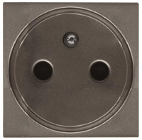 Розетка с заземлением французский стандарт с защитными шторками 2 мод ABB NIE Zenit Антрацит N2287 AN