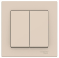 Выключатель 2-клавишный сх.6 10AX в сборе Schneider Electric AtlasDesign Бежевый