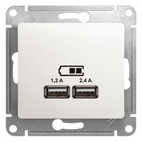 Розетка USB A+С, 5В/2,4А 2х5В/1,2 А механизм Systeme Electric Glossa Перламутр