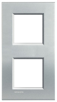 Рамка прямоугольная 2+2 мод Bticino Living Light Алюминий