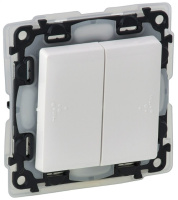 Выключатель 2-клавишный 10A IP44 Legrand Valena Life Белый