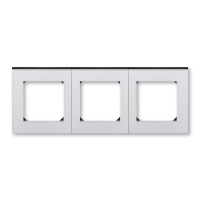 Рамка 3 поста серебро / дымчатый чёрный ABB Levit M