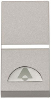 Выключатель 1-клавишный кнопочный НО-контакт с символом "Звонок" 1 мод ABB NIE Zenit Серебряный N2104 PL