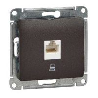 Розетка компьютерная RJ45 кат.5E Systeme Electric Glossa Шоколад