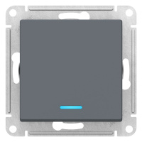 Выключатель 1-клавишный с подсветкой сх.1A 10AX механизм Schneider Electric AtlasDesign Грифель