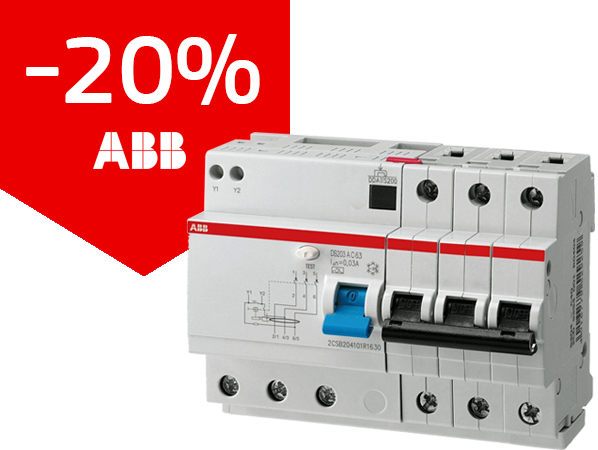 Автоматические выключатели и диффавтоматы ABB с скидкой 20%!