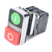 Systeme Electric Кнопка SB4 двойная в сборе модуль 22мм з"I"+сиг ламп+кр выст "О" металл 24ВDC 1НО+1НЗ