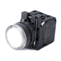 Systeme Electric Кнопка SB5 с подсветкой в сборе модульная 22мм белая пластик 24ВDC 1НО+1НЗ