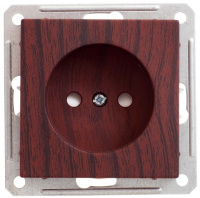 Розетка без заземления с защитными шторками Wessen 59 Мореный дуб