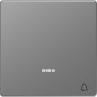 Клавиша 1-ая с линзой и символом "Звонок" Merten D-Life Нержавеющая сталь