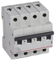 Автоматический выключатель 4P 63A C 4,5kA Legrand RX3