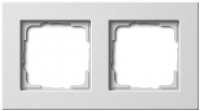 Рамка 2-постовая для установки заподлицо Gira E22 Белый глянец