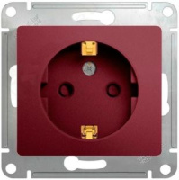 Розетка с заземлением со шторками 16A 250В механизм Systeme Electric Glossa Баклажановый
