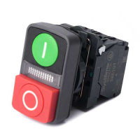 Systeme Electric Кнопка двойная SB5 в сборе модуль 22мм з"I"+сиг ламп+кр выст"О" пластик 230ВАС 1НО+1НЗ