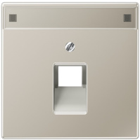 Накладка 1-ой наклонной телефонной/комп розетки с полем для надписи Jung Cталь