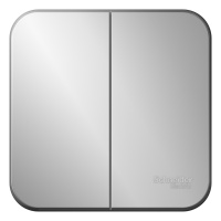 Выключатель 2-клавишный накладного монтажа 10A 250B Systeme Electric Blanca Алюминий