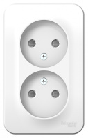 Розетка двойная без заземления со шторками накладного монтажа 16A 250В Schneider Electric Blanca Белый