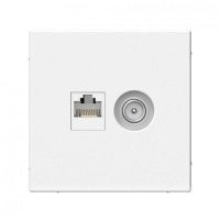 ARTGALLERY РОЗЕТКА двойная ТВ + компьютерная RJ45, кат. 5Е, БЕЛЫЙ
