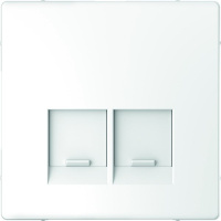 Накладка для разъемов Schneider Electric 2хRJХХ cо шторками Merten D-Life Белый лотос