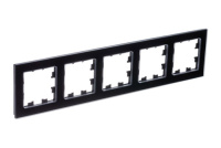 SE AtlasDesign Рамка 5-постовая Черный Nature Натуральное стекло