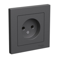 SE AtlasDesign Розетка без заземления Базальт 16А в сборе