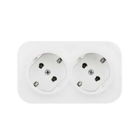 Розеточный блок с предварительным подключением 2 x 2К+З без шторок - 16 A - 250 В~  IP 20 Legrand Quteo Белый 