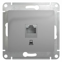 Розетка компьютерная RJ45 кат.5e Systeme Electric Glossa Алюминий