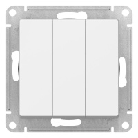 Выключатель 3-клавишный сх.1+1+1 10AX механизм Schneider Electric AtlasDesign Белый