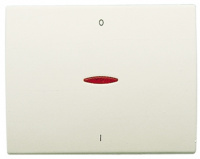 Клавиша 1-ая с символом "I/O" и линзой подсветки ABB NIE Olas Белый жасмин