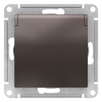 Розетка с заземлением со шторками с крышкой 16A IP20 механизм Schneider Electric AtlasDesign Мокко