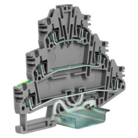 HDE.2/GR(Ex) пружинный зажим трех-уровневый c заземлением на нижнем уровне 2,5 кв.мм, серый DKC