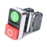 Systeme Electric Кнопка SB4 двойная в сборе модульная 22мм зеленая "I"+красная "O" металл