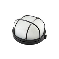 Светильник накладной, круг с решеткой 190х178х85мм, 60W, Е27, IP54 / черный TDM НПБ