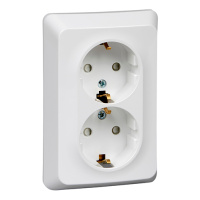 Этюд с/у Двойная Розетка с заземлением со штороками 16А 250B, белый, россия SE