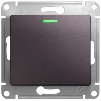 Выключатель 1-клавишный с подсветкой (схема 1A) 10AX механизм Systeme Electric Glossa Сиреневый туман