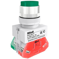 Выключатель кнопочный с фиксацией ABFP 22мм 220В зеленый DEKraft ВK-22