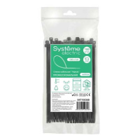 Systeme Electric Стяжка кабельная нейлоновая 150х3.6 Чёрная (100шт) в пакете с замком ЗИП-ЛОК