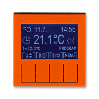 Терморегулятор универсальный программируемый оранжевый / дымчатый чёрный ABB Levit