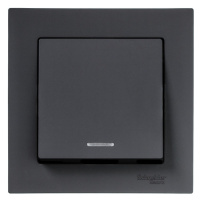 Выключатель 1-клавишный с подсветкой сх.1A 10AX механизм Schneider Electric AtlasDesign Карбон