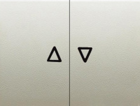 Клавиша 2-ая выключателя жалюзи с символами “Вверх/вниз”" ABB NIE Olas Белый жасмин